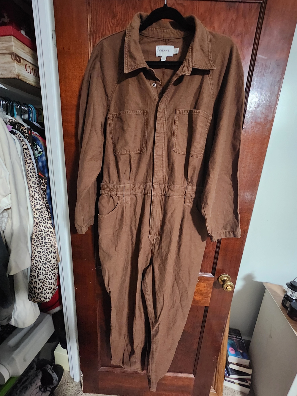 Frame Denim Brown Utility Jumpsuit